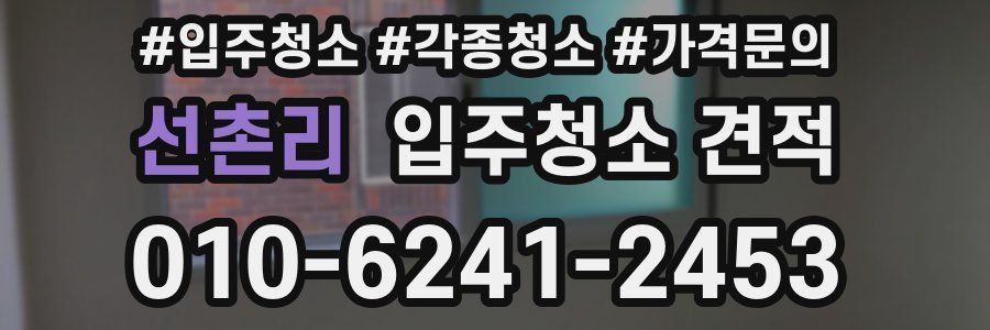 선촌리 입주청소 견적