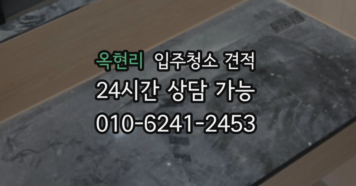 옥현리 입주청소 견적