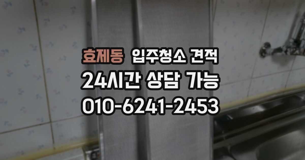 효제동 입주청소 견적