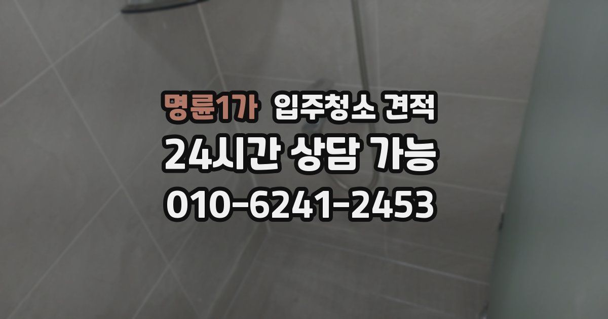 명륜1가 입주청소 견적