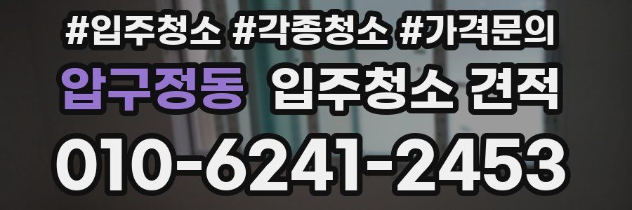 압구정동 입주청소 견적