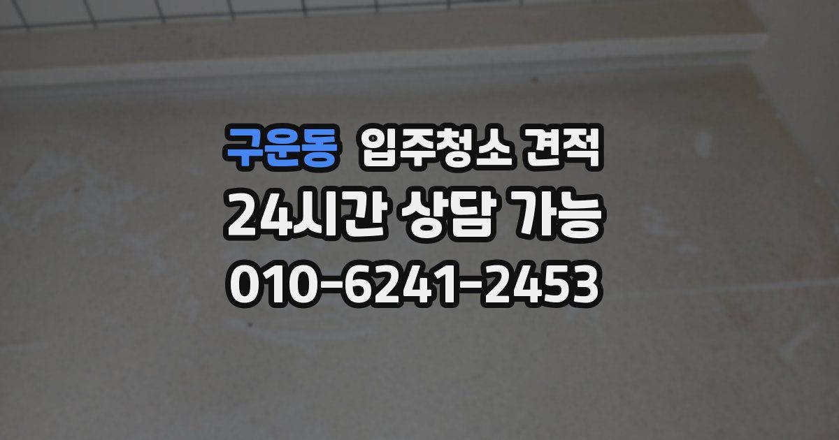 구운동 입주청소 견적