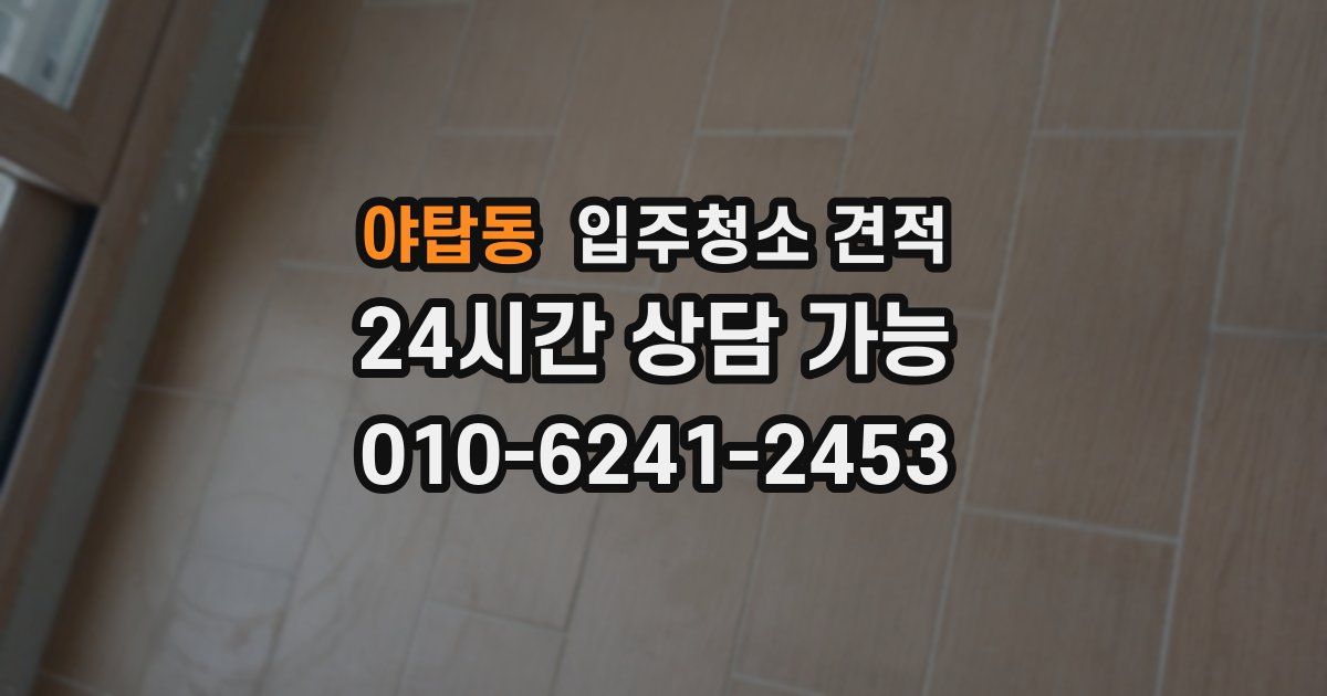 야탑동 입주청소 견적