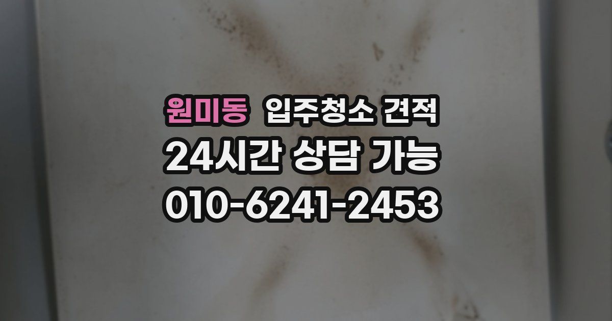 원미동 입주청소 견적