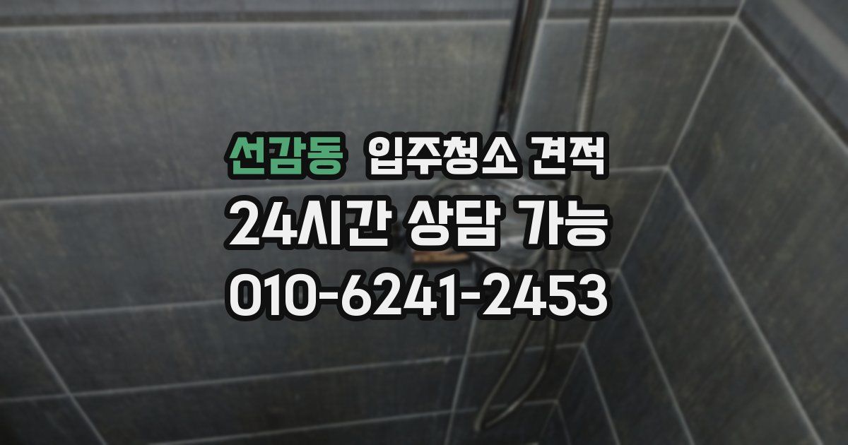 선감동 입주청소 견적