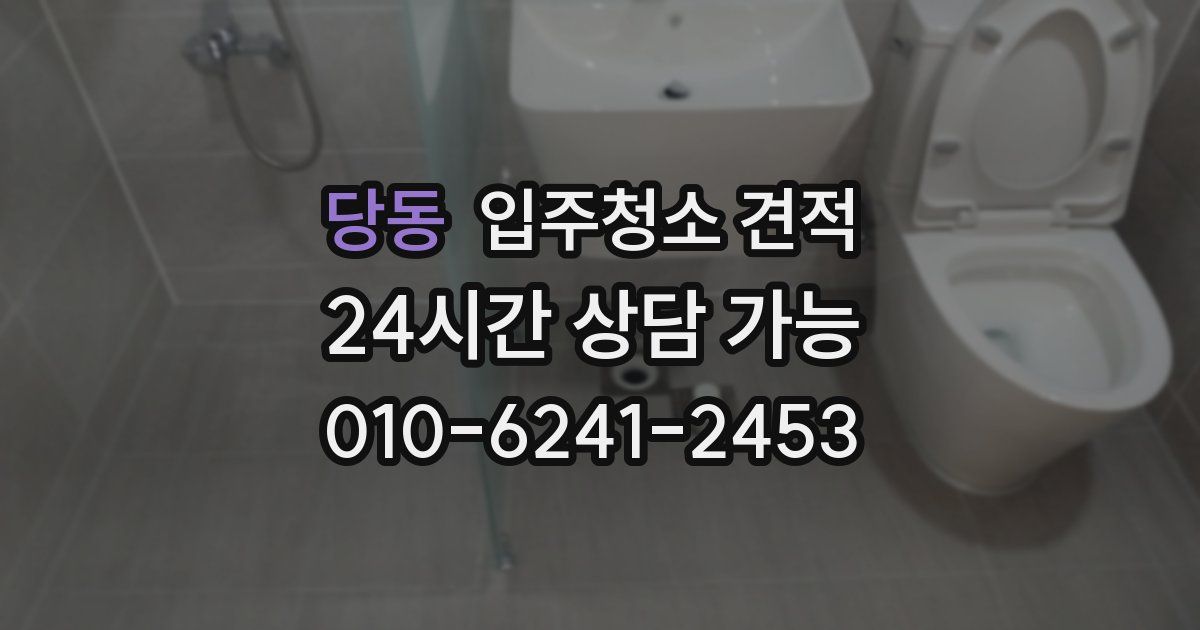 당동 입주청소 견적