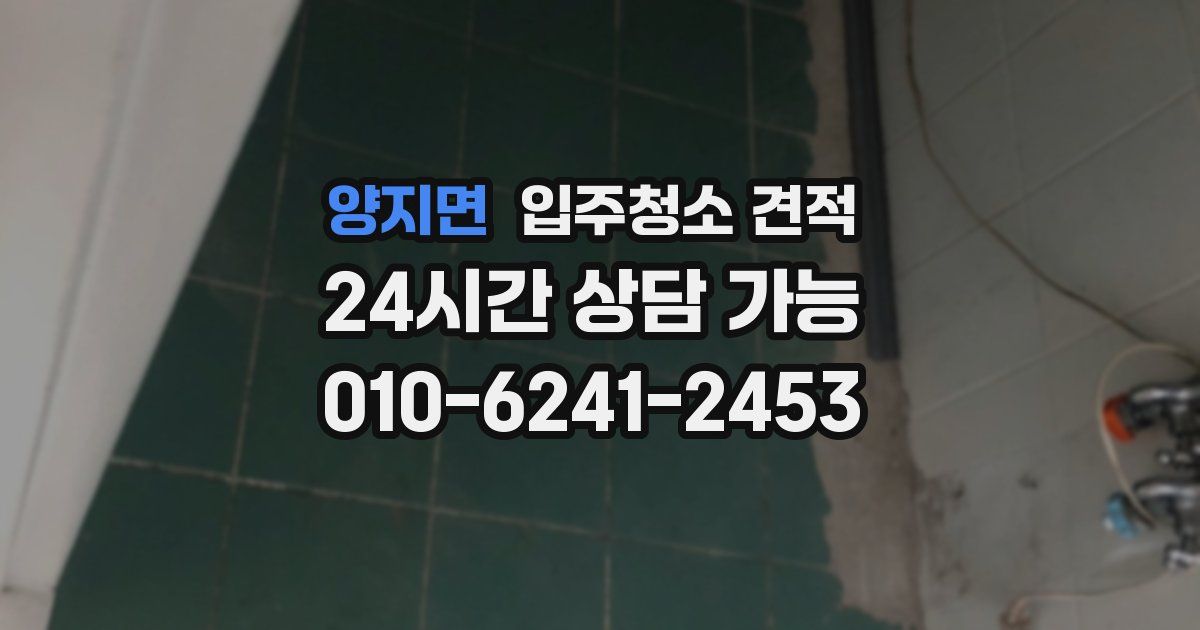 양지면 입주청소 견적