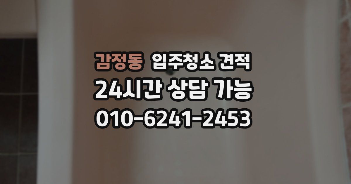 감정동 입주청소 견적