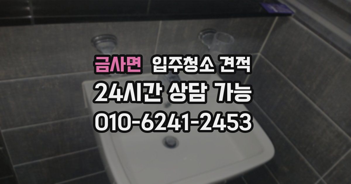 금사면 입주청소 견적