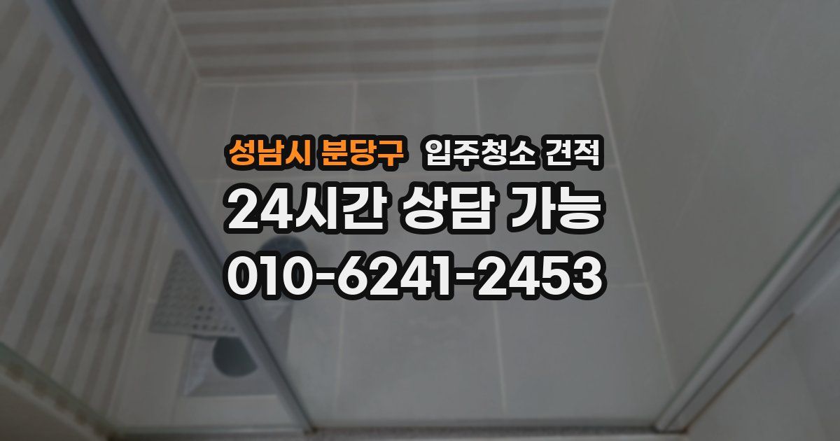 성남시 분당구 입주청소 견적
