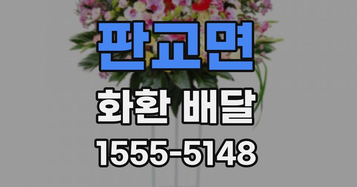 판교면 화환 배달