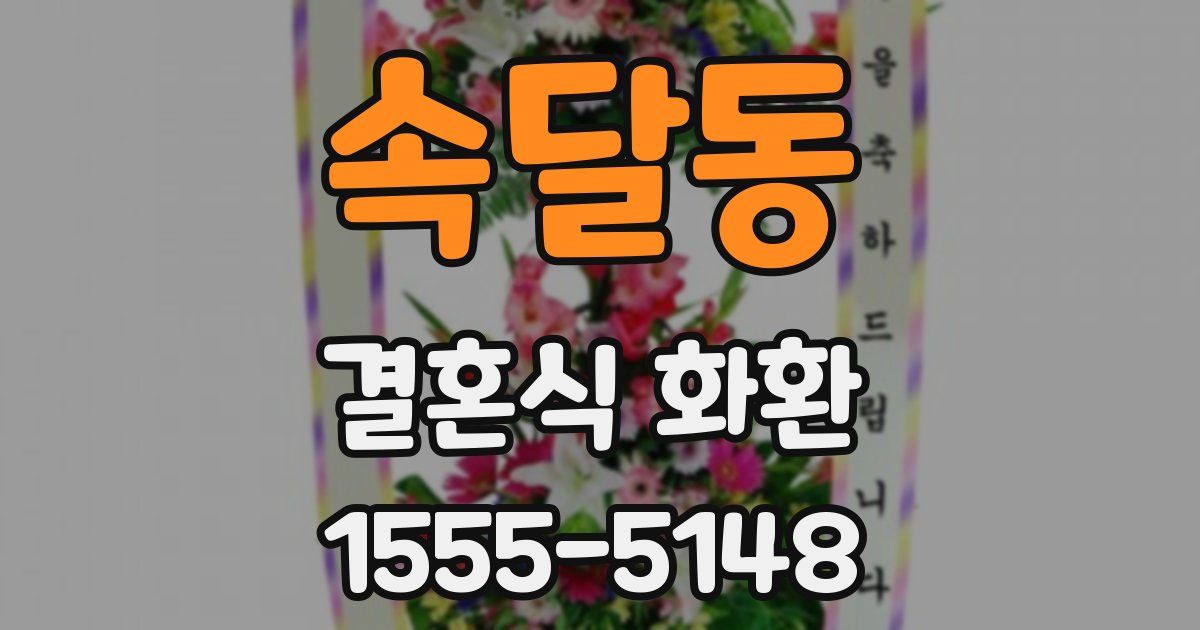 속달동 결혼식 화환
