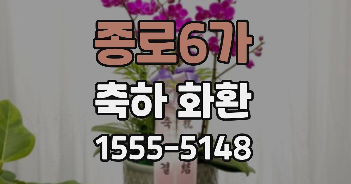 종로6가 축하 화환
