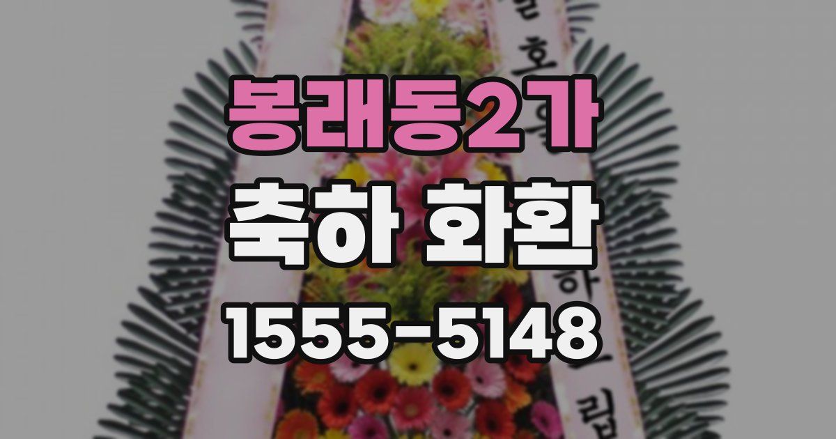 봉래동2가 축하 화환