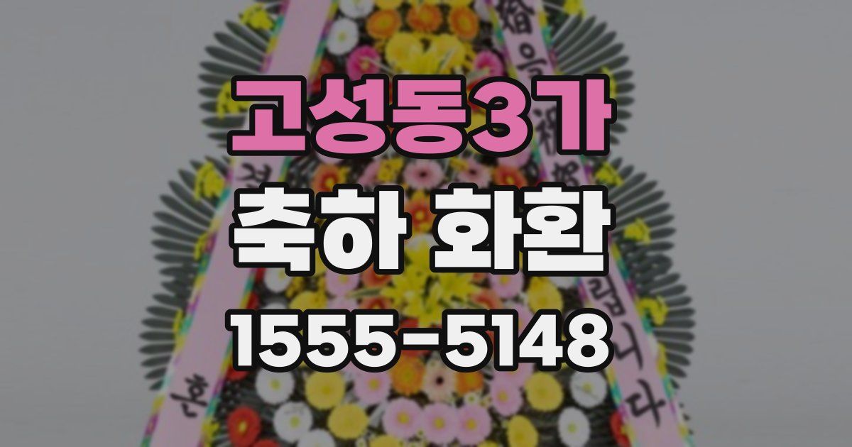 고성동3가 축하 화환