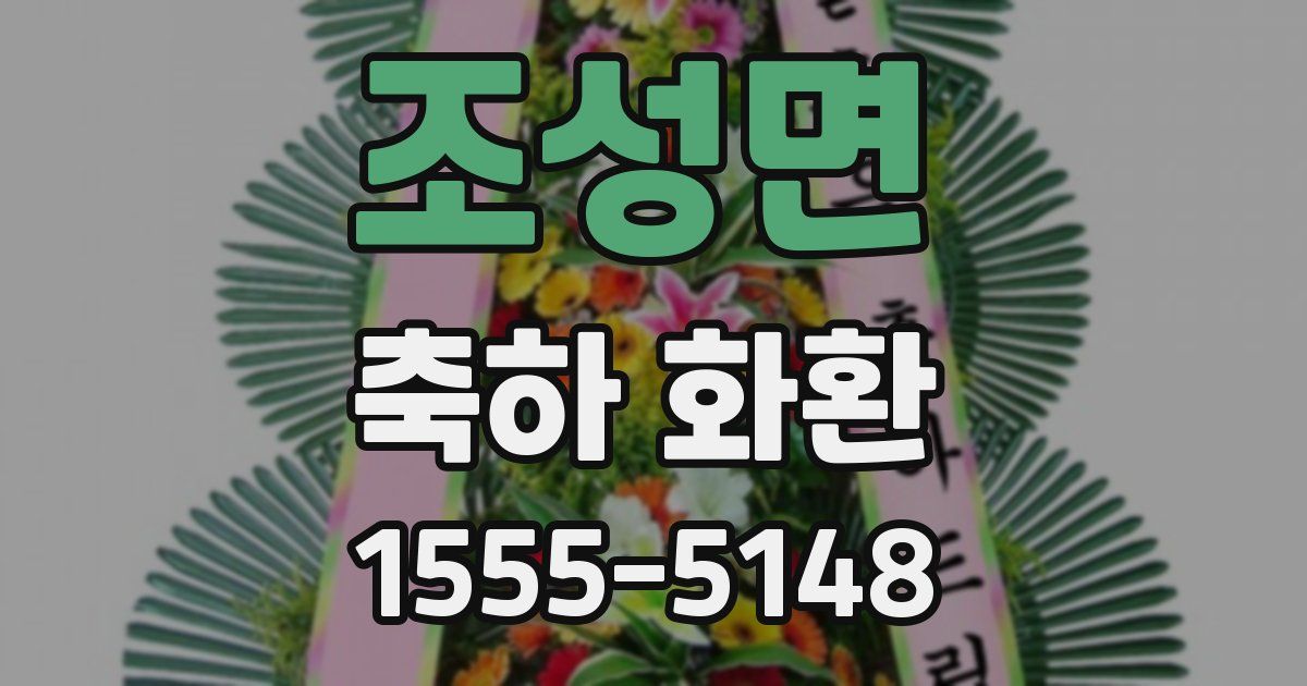 조성면 축하 화환