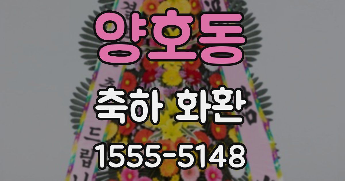 양호동 축하 화환