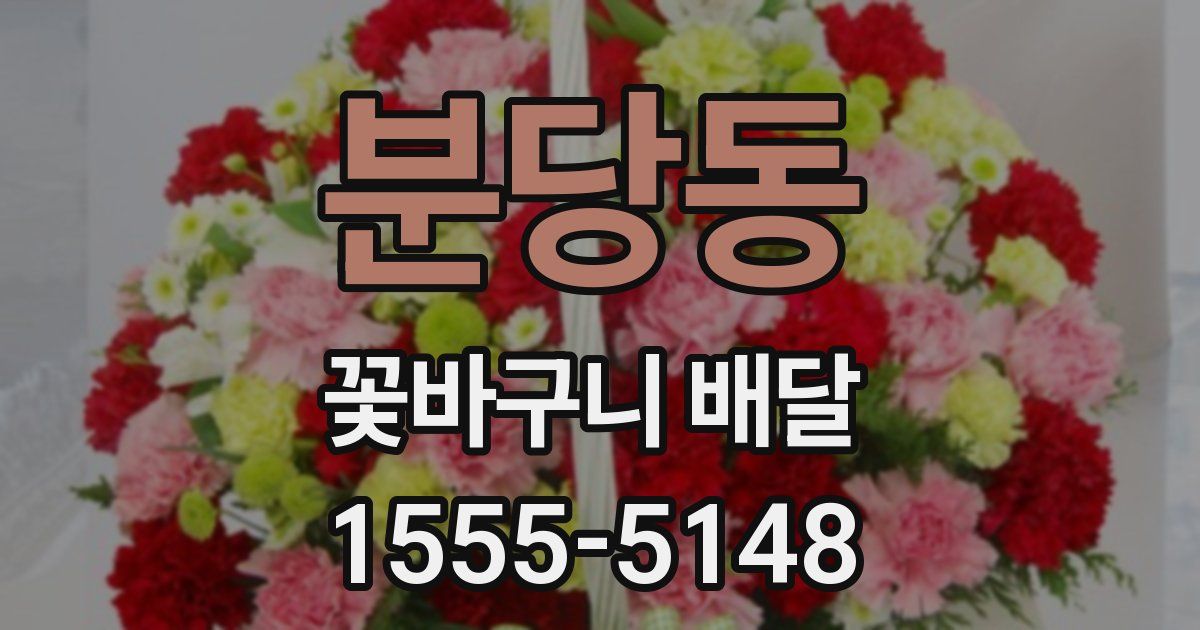 분당동 꽃바구니 배달