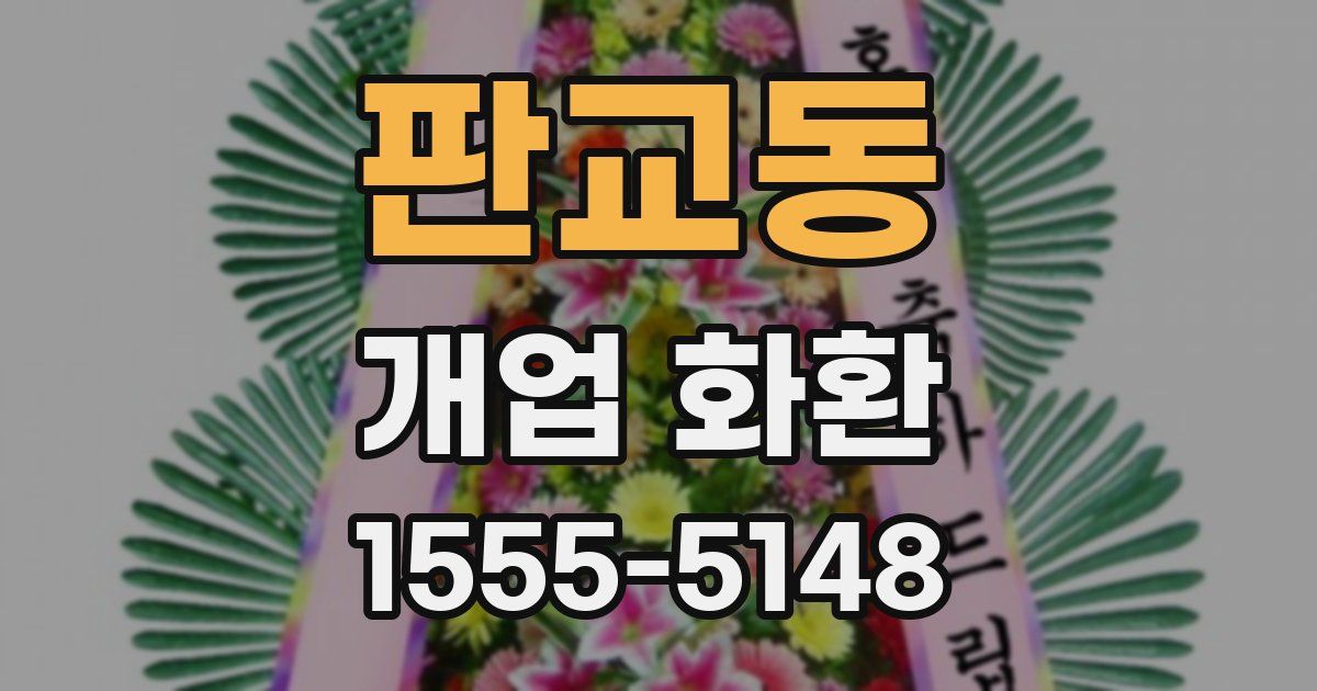 판교동 개업 화환