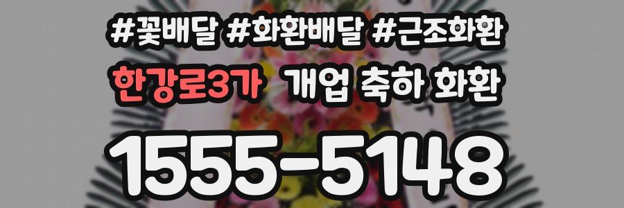 한강로3가 개업 축하 화환