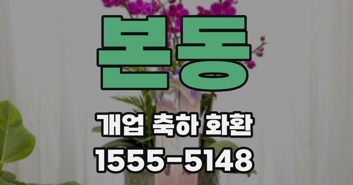 본동 개업 축하 화환
