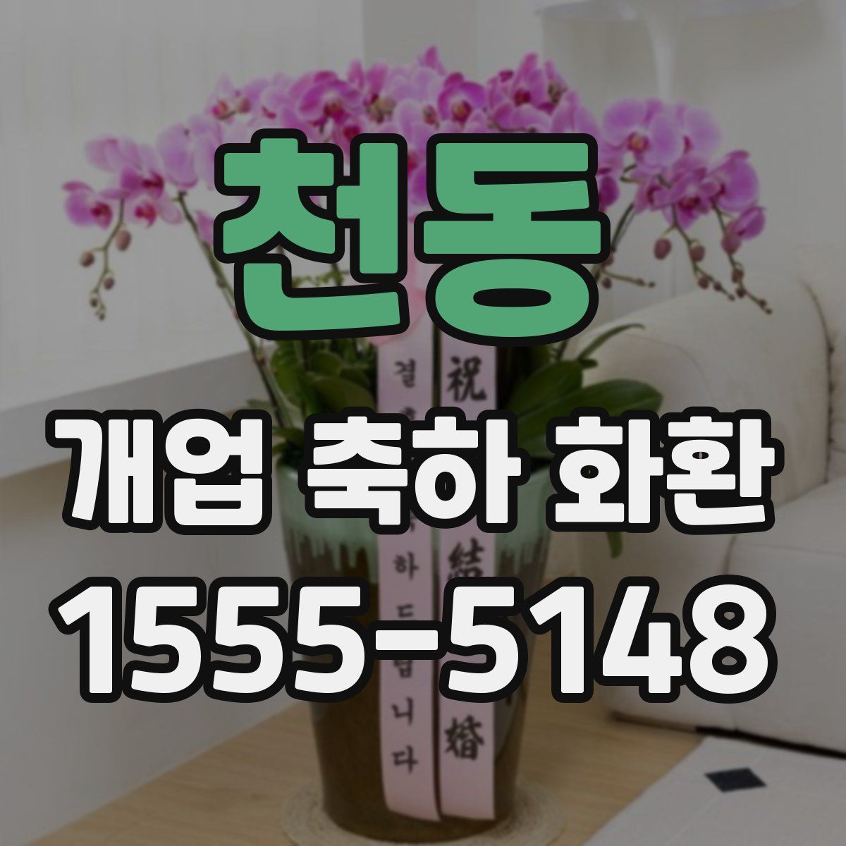 천동 개업 축하 화환