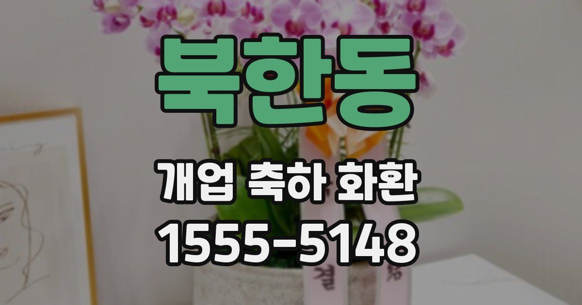 북한동 개업 축하 화환