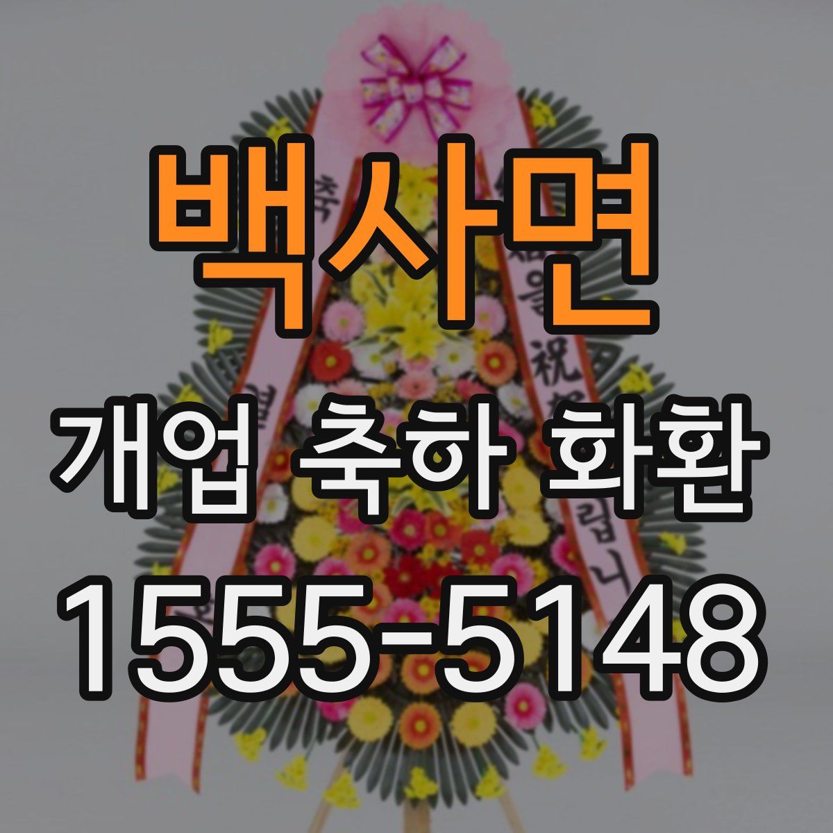 백사면 개업 축하 화환