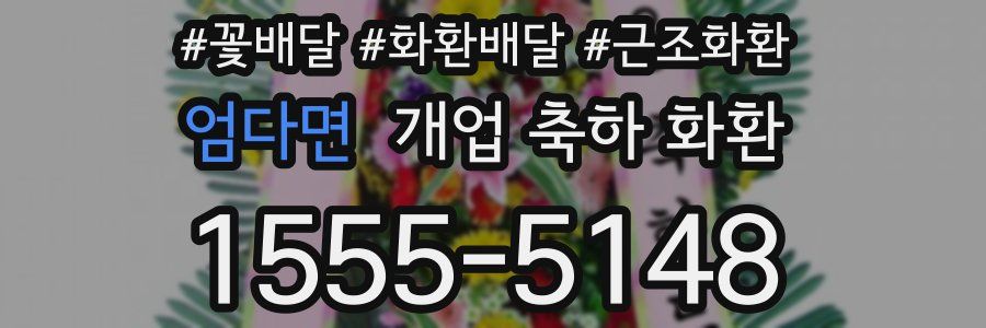 엄다면 개업 축하 화환