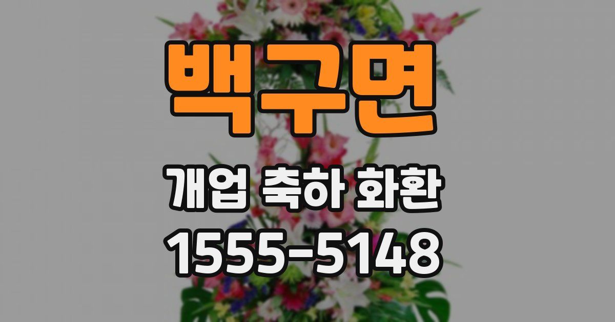 백구면 개업 축하 화환