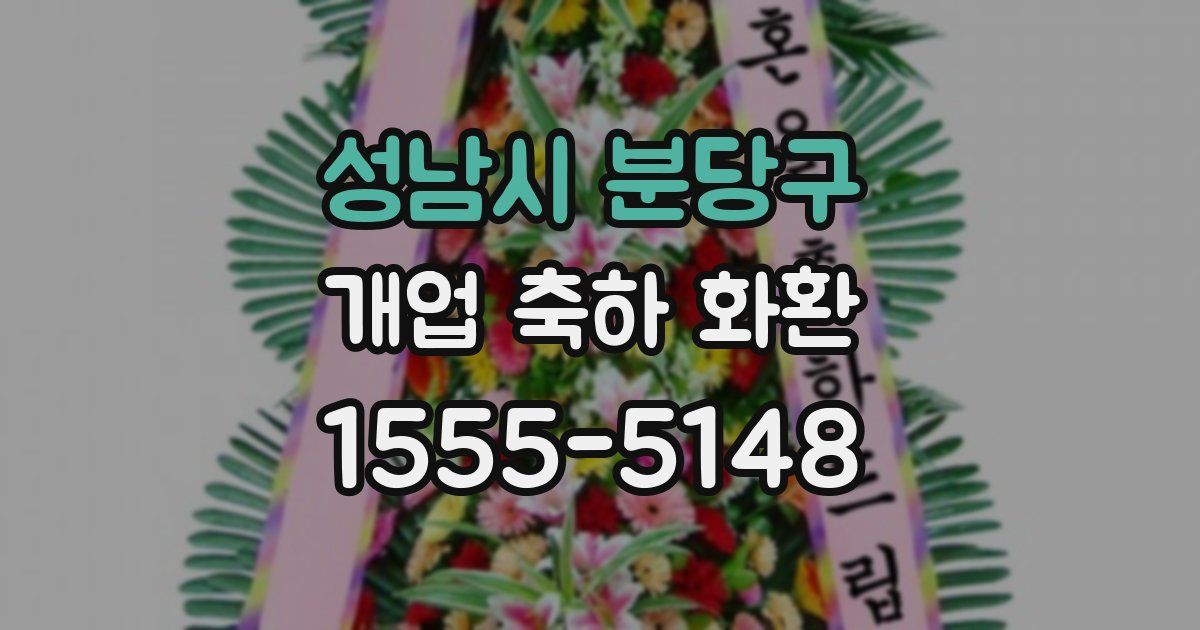 성남시 분당구 개업 축하 화환