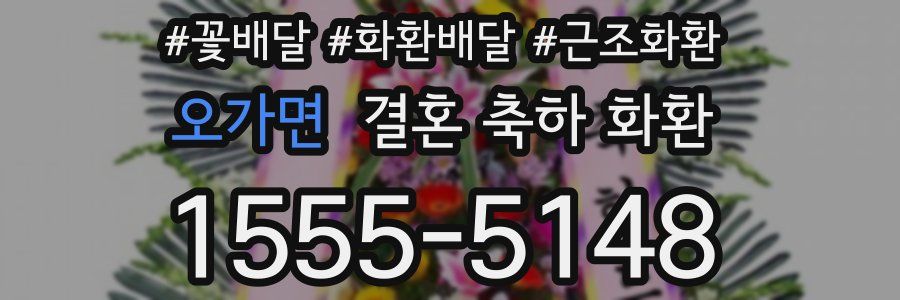 오가면 결혼 축하 화환