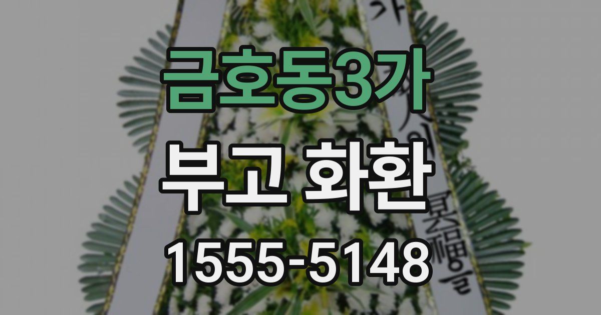 금호동3가 부고 화환