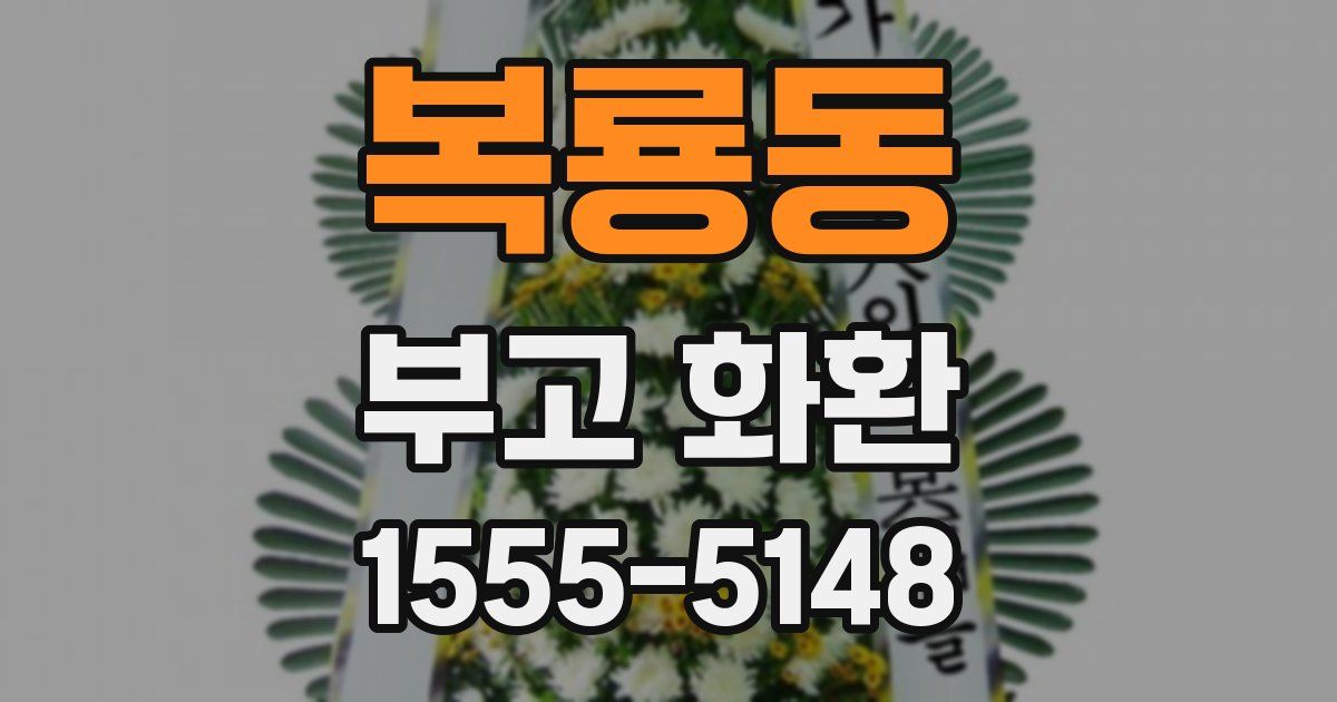 복룡동 부고 화환