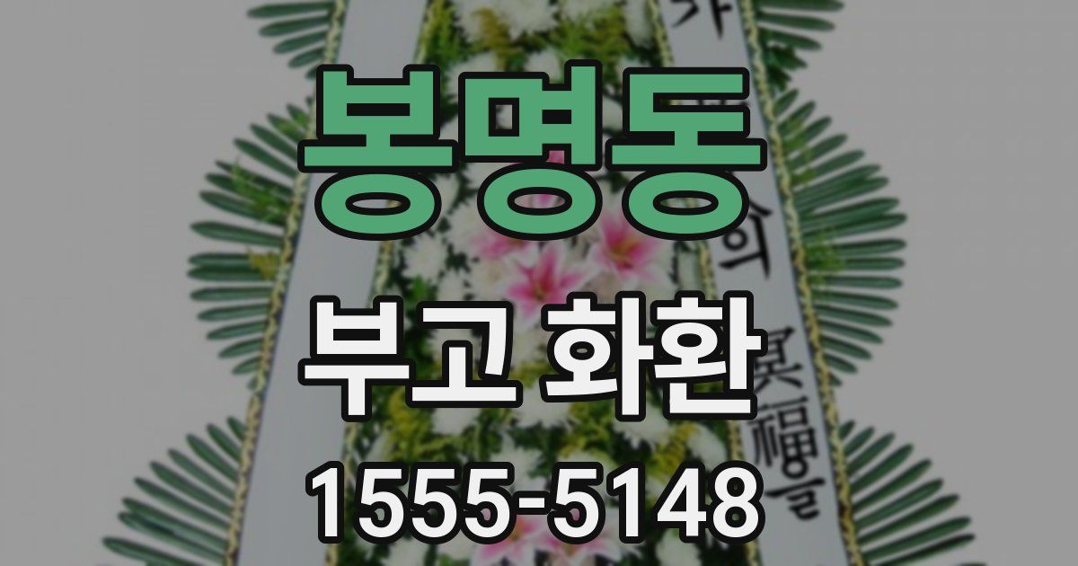 봉명동 부고 화환