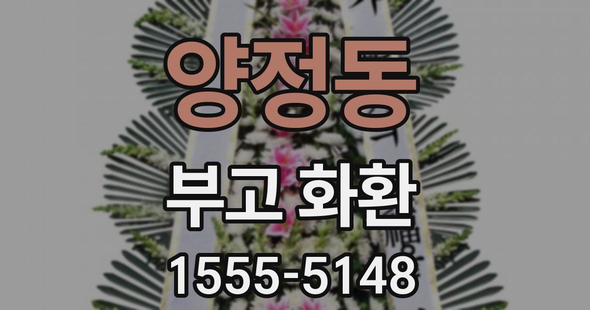 양정동 부고 화환