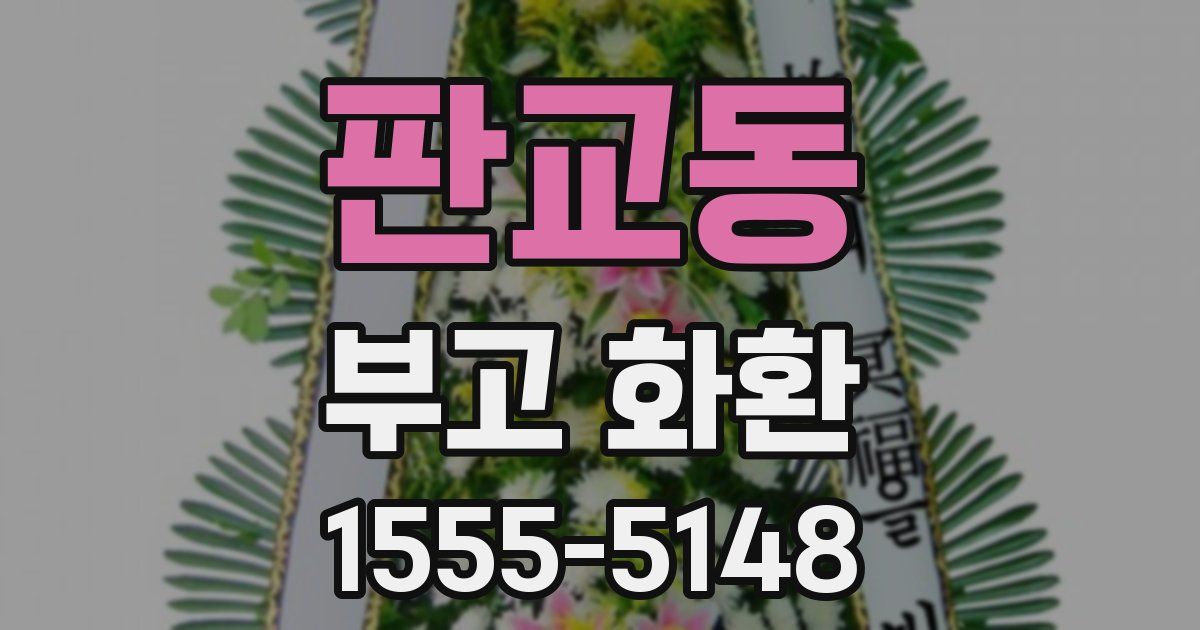 판교동 부고 화환