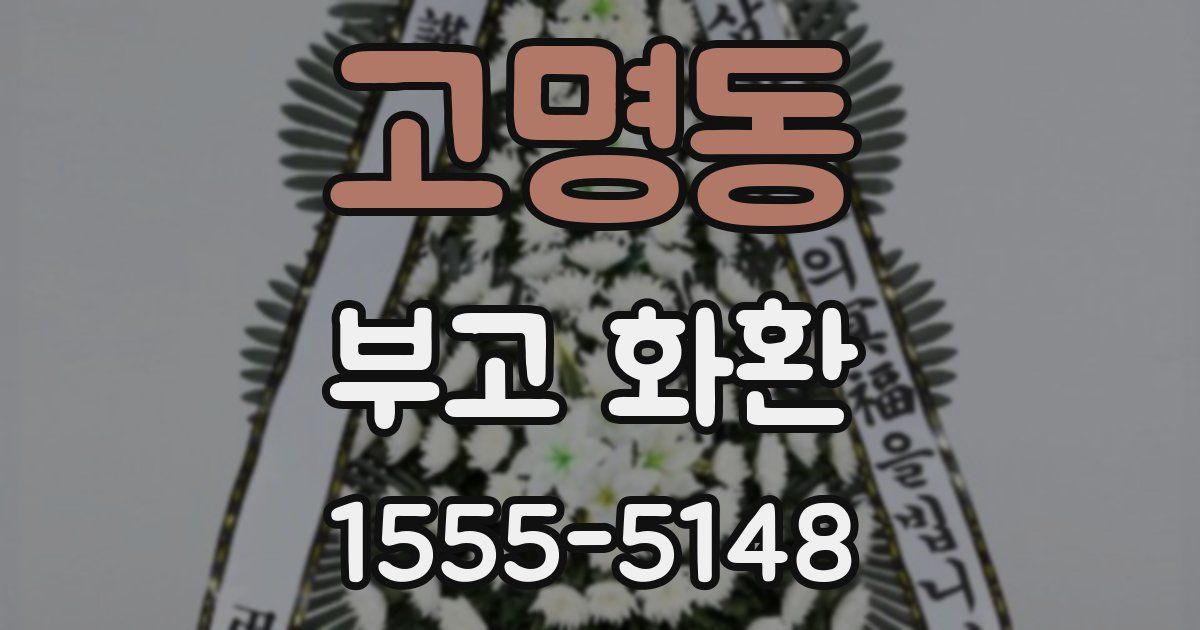 고명동 부고 화환