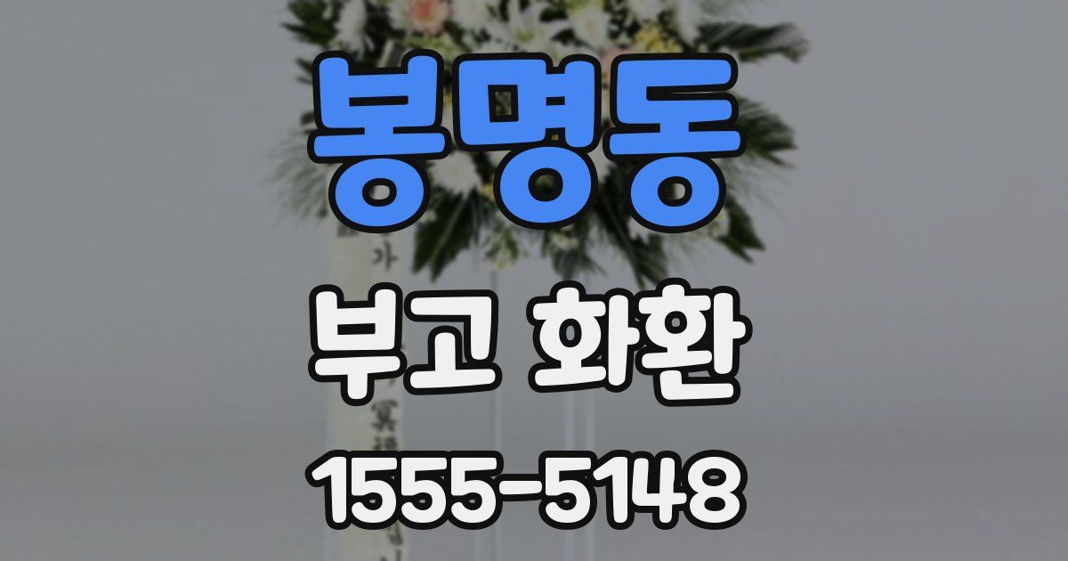 봉명동 부고 화환