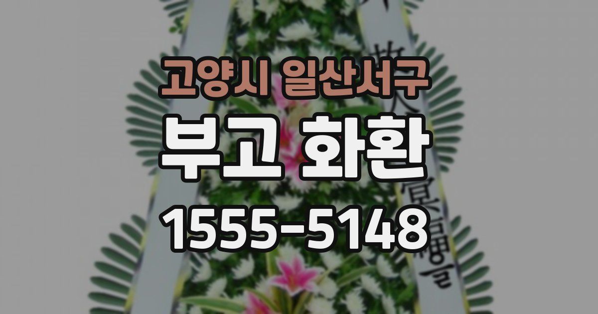 고양시 일산서구 부고 화환