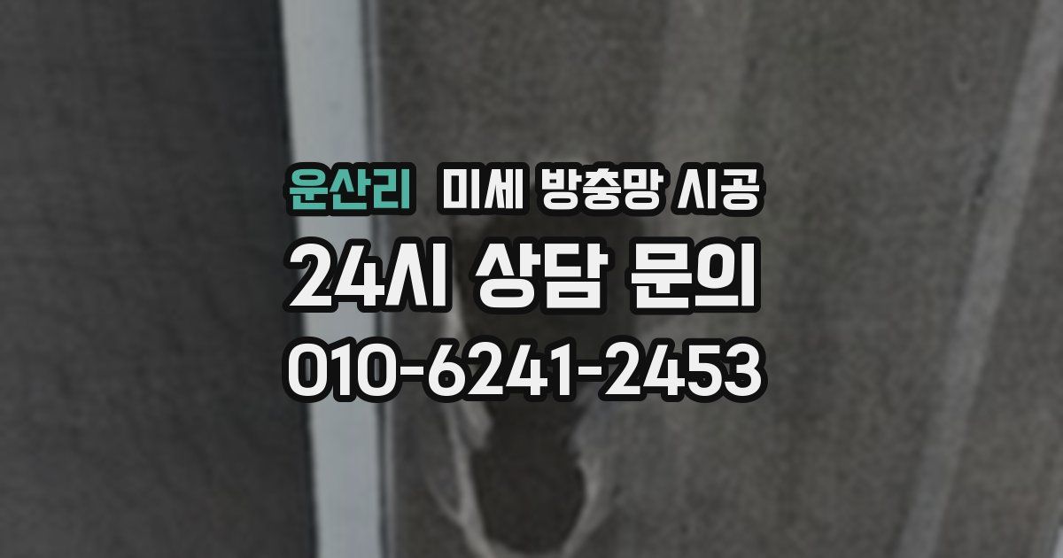 운산리 미세 방충망 시공