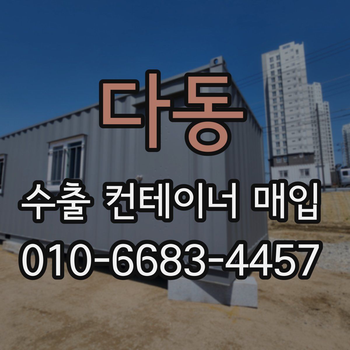 다동 수출 컨테이너 매입