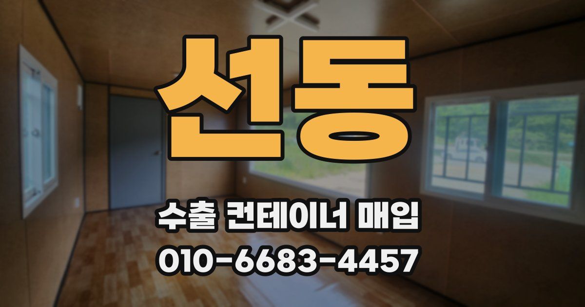 선동 수출 컨테이너 매입