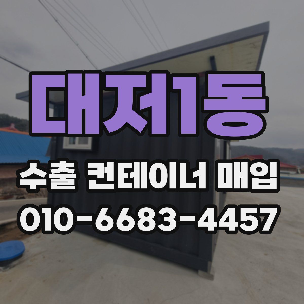 대저1동 수출 컨테이너 매입