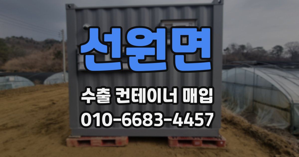 선원면 수출 컨테이너 매입