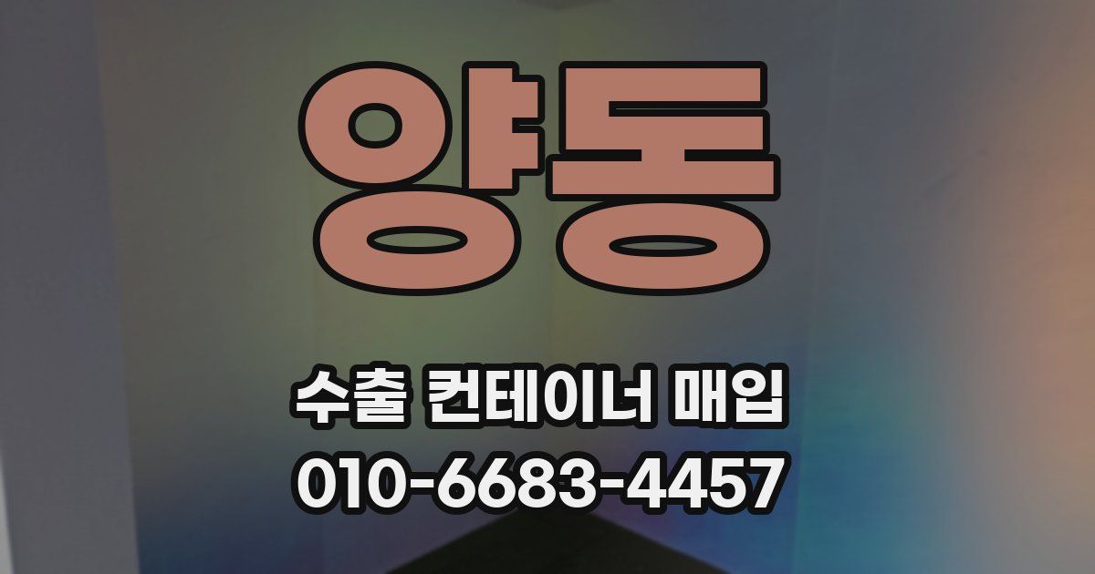 양동 수출 컨테이너 매입