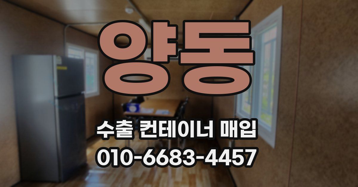 양동 수출 컨테이너 매입