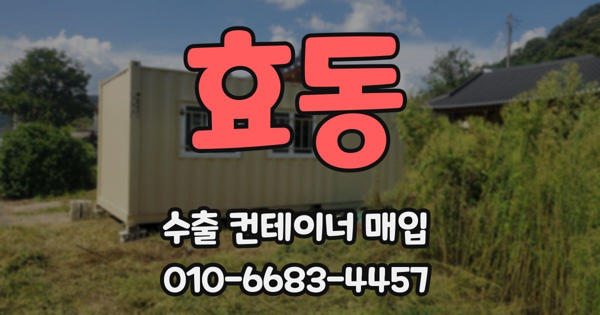 효동 수출 컨테이너 매입