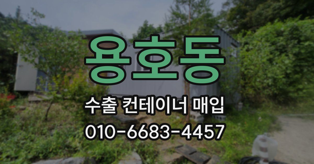 용호동 수출 컨테이너 매입