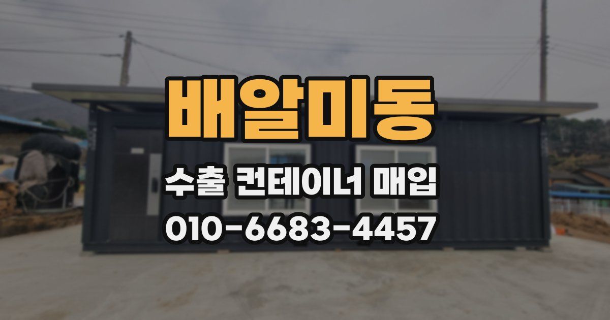 배알미동 수출 컨테이너 매입